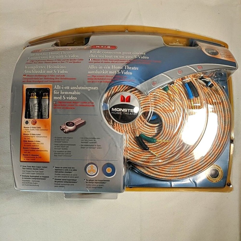 NEW SEALED Monster Home Theatre All-in-One Connection Kit with S-Video Cable